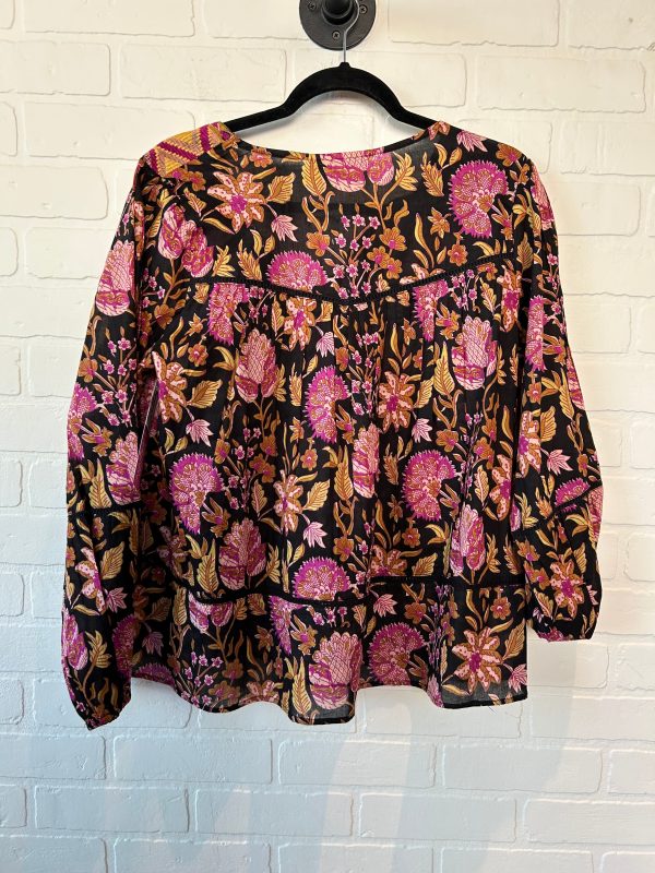 Black & Pink Top Long Sleeve Rachel Zoe, Size L Online now