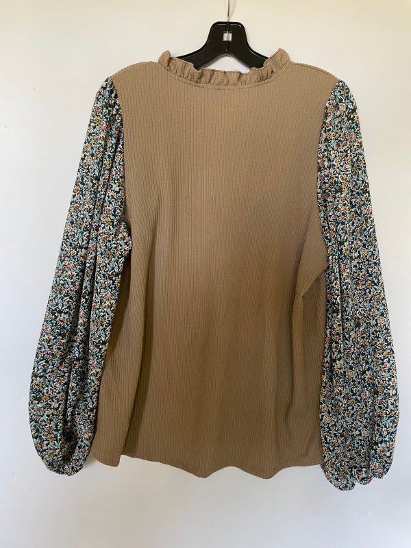 Beige Top Long Sleeve Cmc, Size 1x Discount