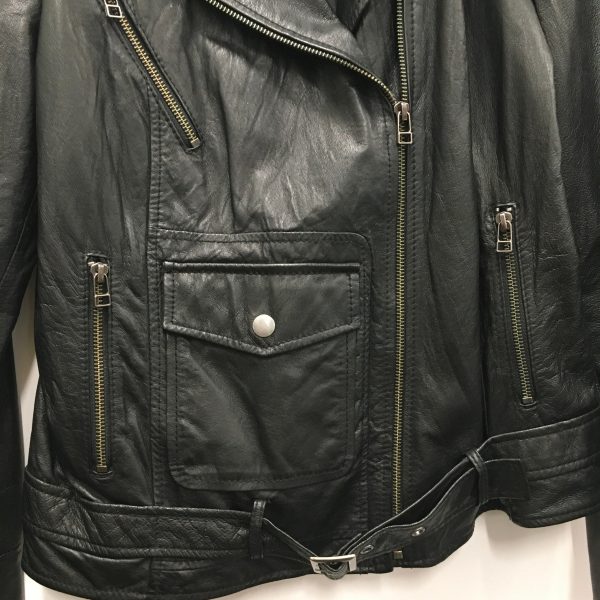 Black Jacket Moto Leather REZREKSHA by Esther Chen, Size M Supply