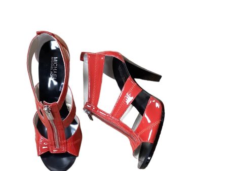 Red Sandals Designer Michael By Michael Kors, Size 9 For Sale