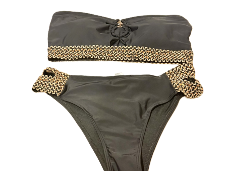 Black & Gold Swimsuit 2pc , Size: Xl For Cheap