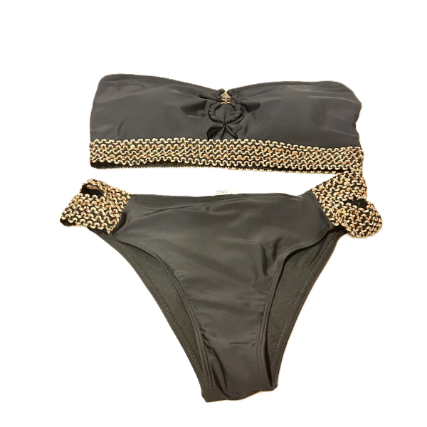 Black & Gold Swimsuit 2pc , Size: Xl For Cheap