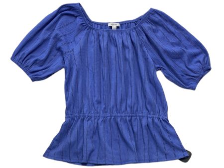 Black & Blue Top Short Sleeve Nine West, Size L Online Hot Sale