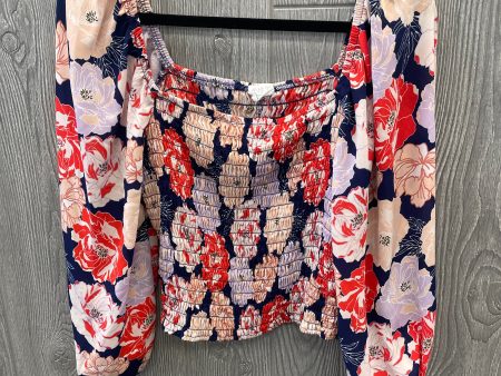 Floral Print Top Long Sleeve Sienna Sky, Size L Discount