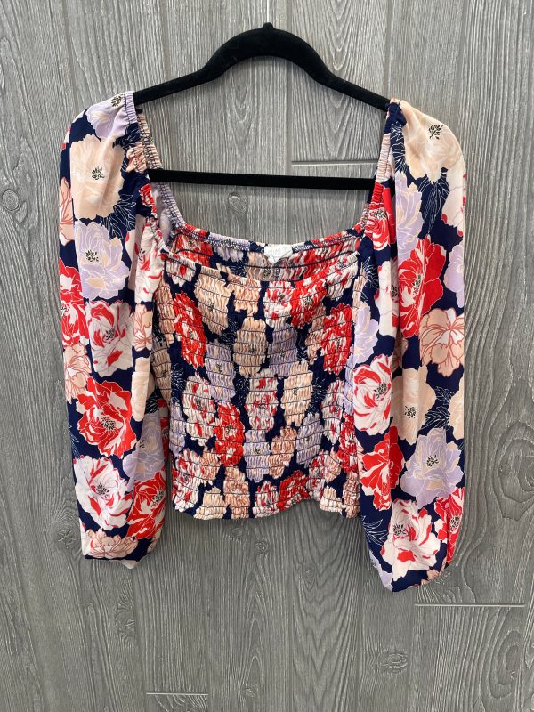 Floral Print Top Long Sleeve Sienna Sky, Size L Discount