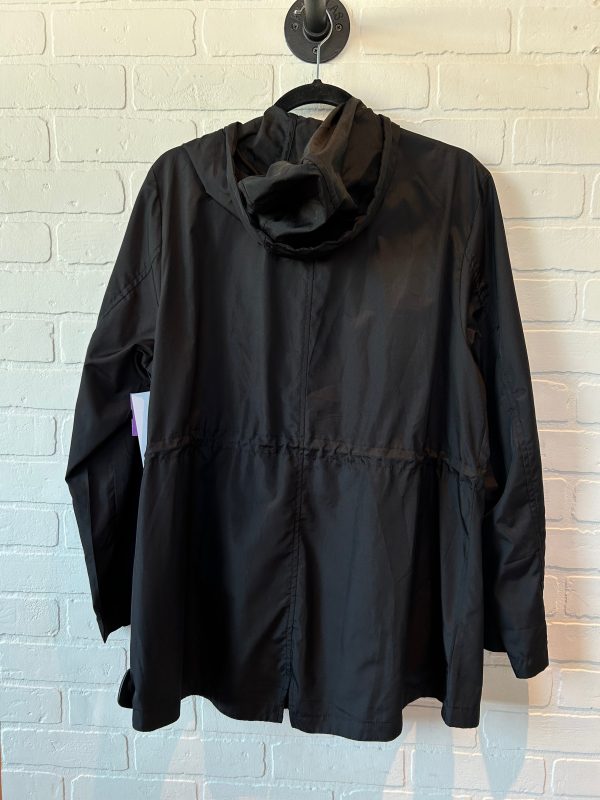 Black Jacket Windbreaker Susan Graver, Size L Hot on Sale