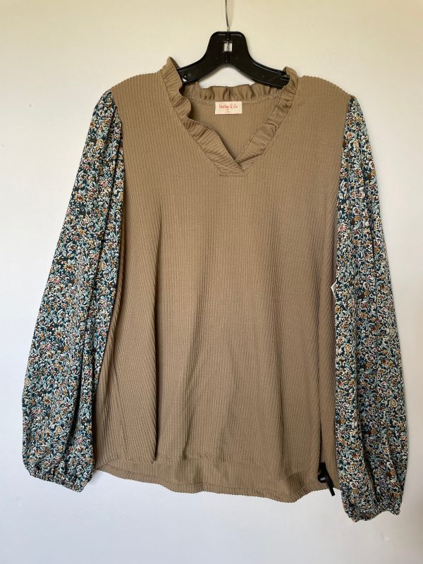 Beige Top Long Sleeve Cmc, Size 1x Discount