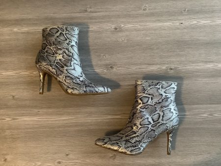 Snakeskin Print Boots Ankle Heels Bp, Size 7 For Sale