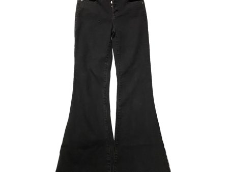 Black Denim Jeans Flared Risen, Size 2 Online