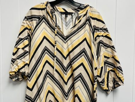 Black & Yellow Top Short Sleeve White House Black Market, Size 6 For Cheap