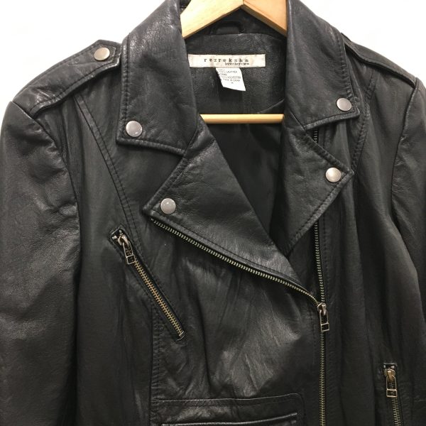 Black Jacket Moto Leather REZREKSHA by Esther Chen, Size M Supply