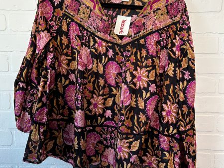 Black & Pink Top Long Sleeve Rachel Zoe, Size L Online now