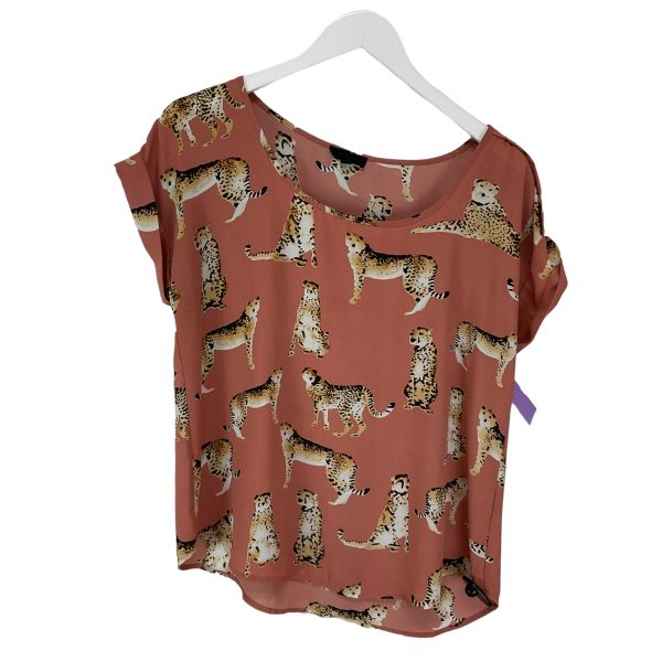 Animal Print Top Short Sleeve Mine, Size L For Discount