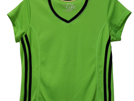 Black & Green Athletic Top Short Sleeve Made For Life, Size Petite   S Sale