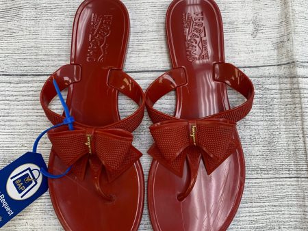 Red Sandals Flip Flops Ferragamo, Size 8 Sale