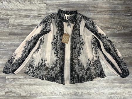 Black & Cream Top Long Sleeve Forever That Girl, Size M For Cheap