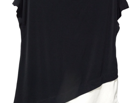 Black Blouse Short Sleeve Chicos, Size 0 Online Sale