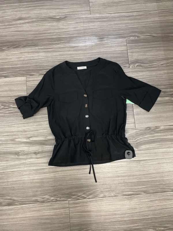 Black Blouse 3 4 Sleeve Clothes Mentor, Size M For Cheap