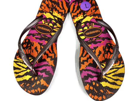 Orange & Pink Sandals Flip Flops By Havaianas, Size: 7 For Cheap