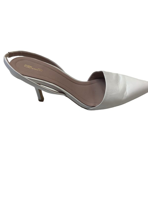 White Shoes Heels Kitten Diane Von Furstenberg, Size 7.5 For Sale