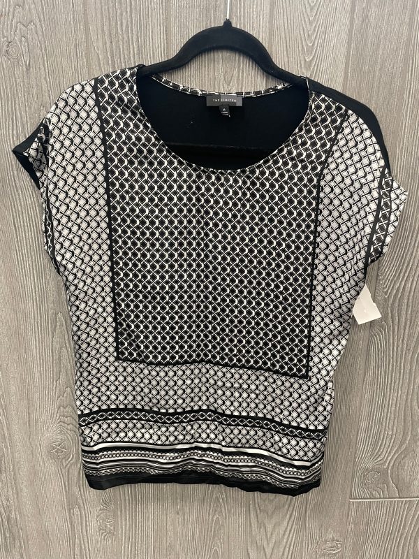 Black & White Blouse Short Sleeve Limited, Size M on Sale