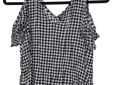 Black & White Blouse Short Sleeve Ana, Size Petite  M Hot on Sale