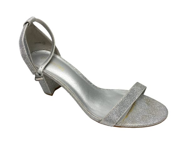 Silver Shoes Heels Block Clothes Mentor, Size 12 Supply