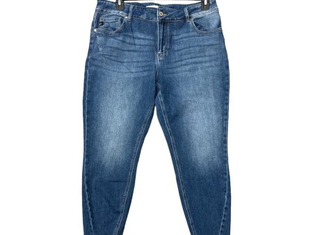 Blue Denim Jeans Cropped Kancan, Size 18 Hot on Sale