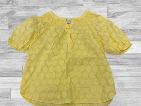 Yellow Top Short Sleeve Loft, Size S Online Sale