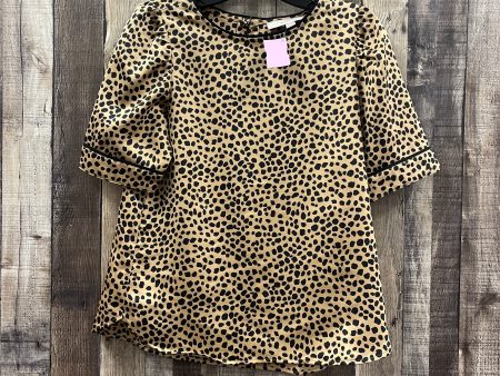 Animal Print Top Short Sleeve Loft, Size Petite   Xs For Discount