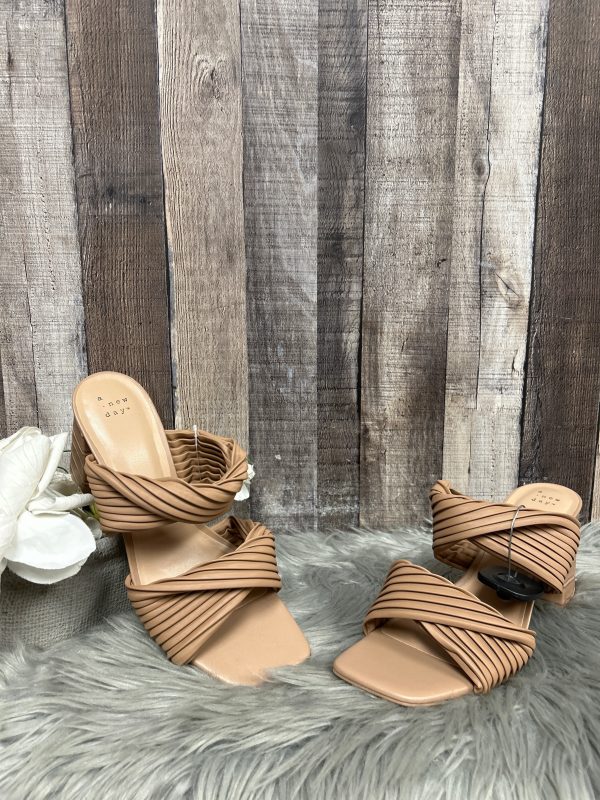 Beige Sandals Heels Block A New Day, Size 11 Sale