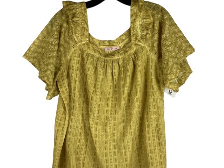 Yellow Top Short Sleeve Ces Femme, Size L For Cheap