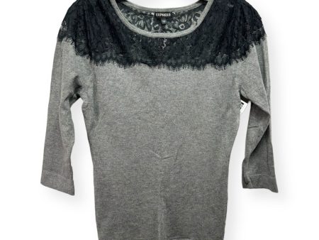 Black & Grey Top 3 4 Sleeve Express, Size S For Cheap