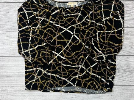 Black Gold Top Long Sleeve Designer Michael Kors, Size L Discount