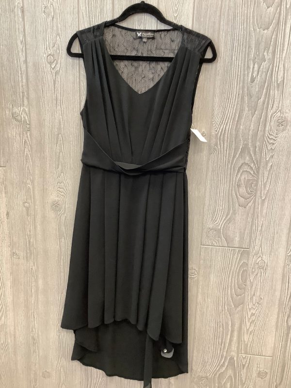 Black Dress Party Midi Papillion, Size L Hot on Sale