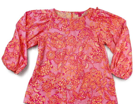 Orange & Pink Top 3 4 Sleeve Designer By Lilly Pulitzer, Size: M Sale