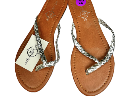 Brown & Silver Sandals Flip Flops By Sole Mates, Size: 7.5 Cheap